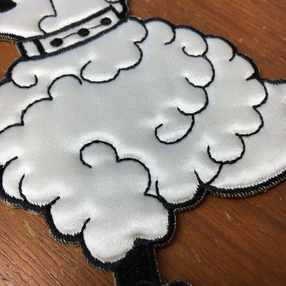 50’s Poodle White Satin 6"  Applique Facing Left Vintage  NOS - Picture 4 of 7